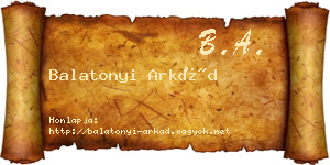 Balatonyi Arkád névjegykártya
